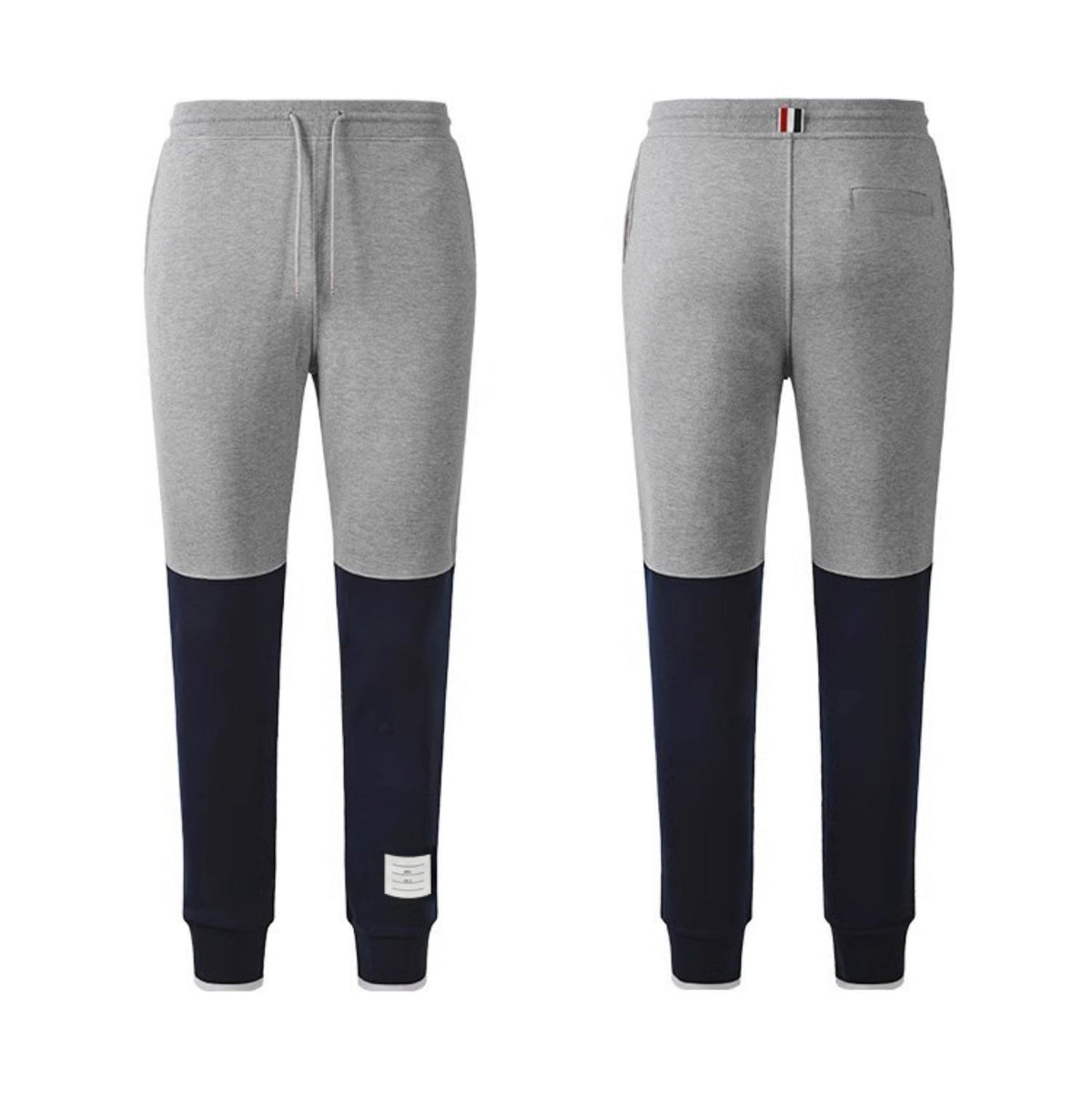 Thom Browne Style Unisex Casual Sweatpants with Signature Four-Bar Detail