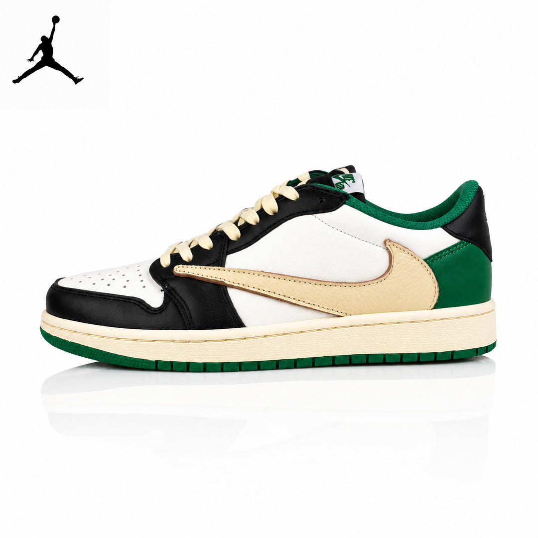 Air Jordan 1 Low Black/Green Unisex Sneakers DM7866-128