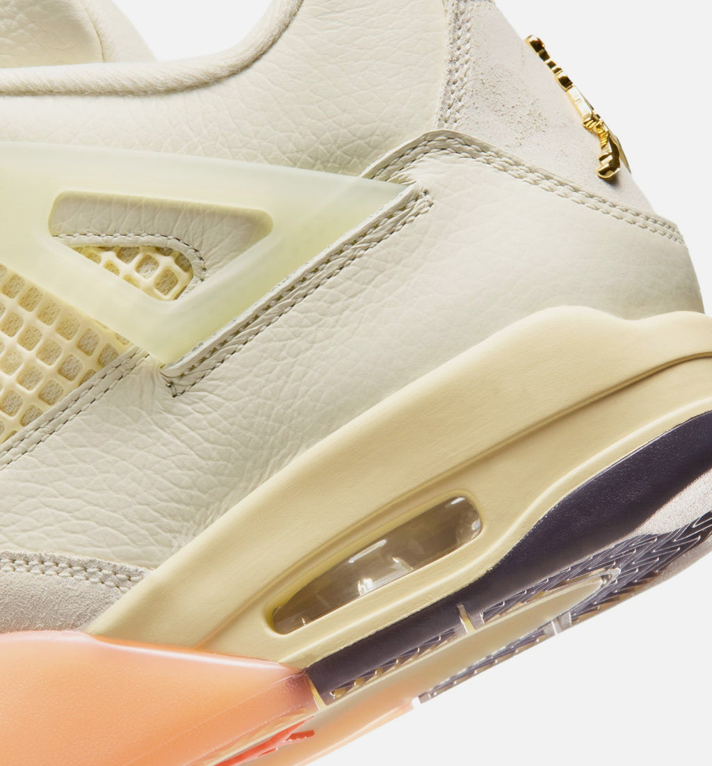 Air Jordan 4 Retro Womens Lifestyle Shoe - Coconut Milk/Metallic Gold/Muslin/Bright Mango/Sundial/Black