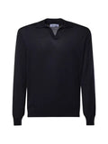 Galiano polo-collar long-sleeve sweater