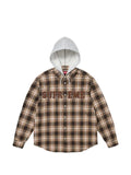 Supreme appliqué hooded flannel jacket
