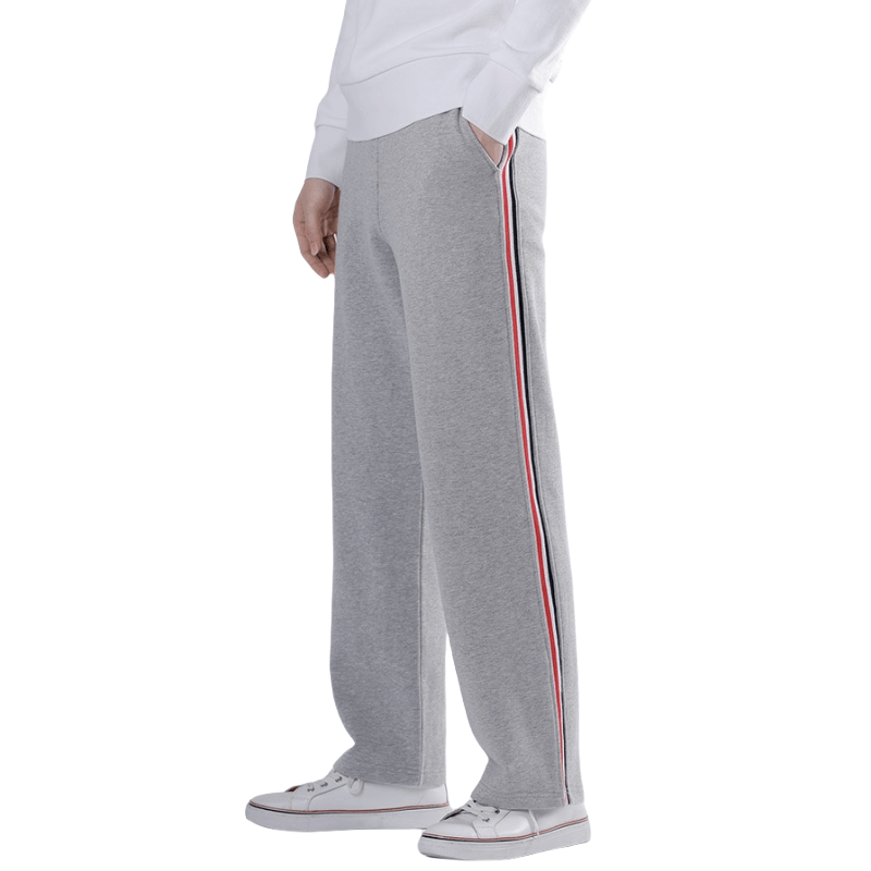 Thom Browne Style Unisex side Side-Stripe loose straight trousers