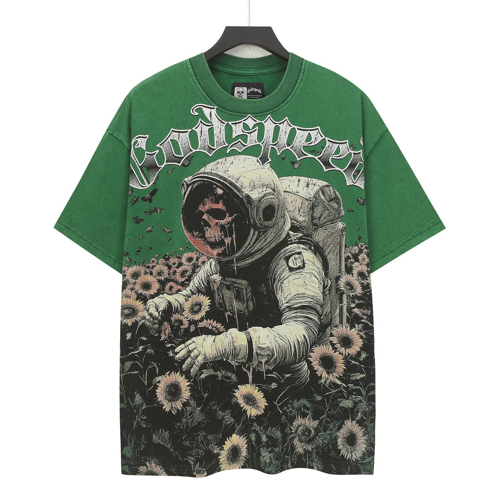 Godspeed Sunflower Astronaut Graphic T-Shirt