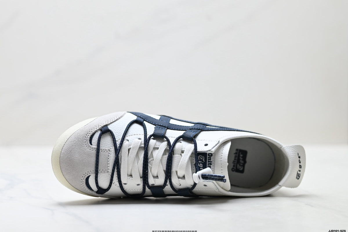 Onitsuka Tiger Retro Low Top White Navy Rope Lace Unisex Shoes Style 13