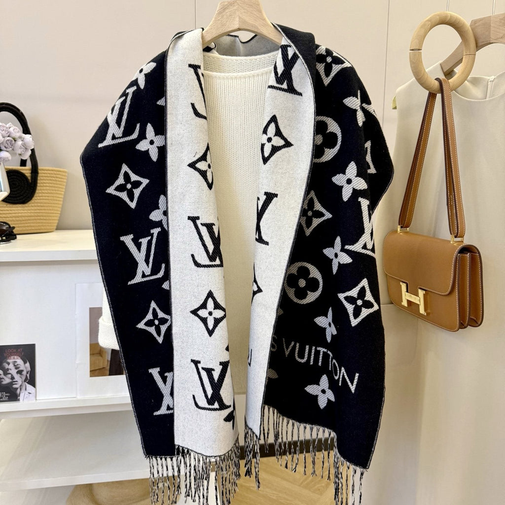 Louis Vuitton Reversible Fringed Scarf