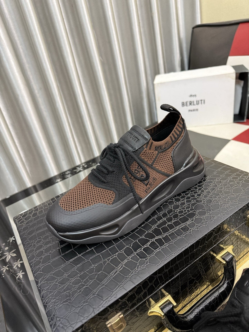 Berluti Men's Mesh Low-Top Sneakers