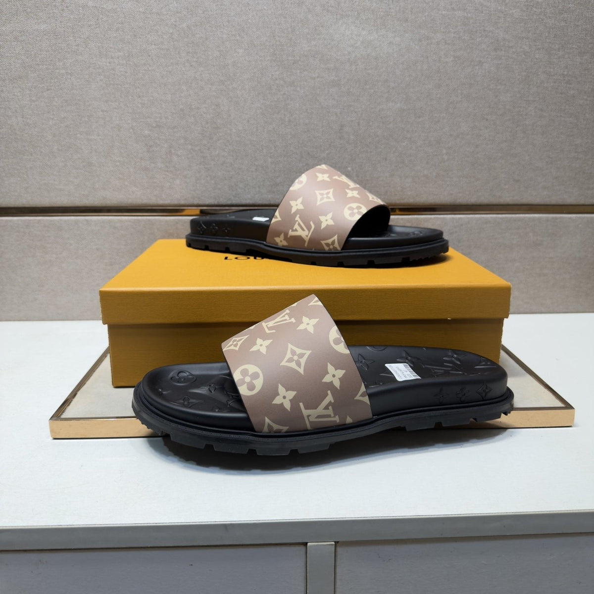 Louis Vuitton Pastel Multicolor Strap Slide Sandals