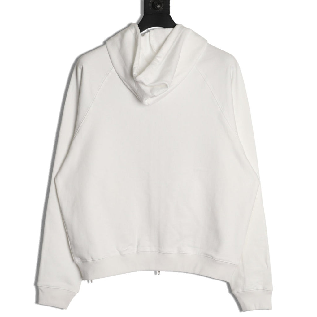 Balenciaga Chest-Emblem Zip Hoodie - Off-White